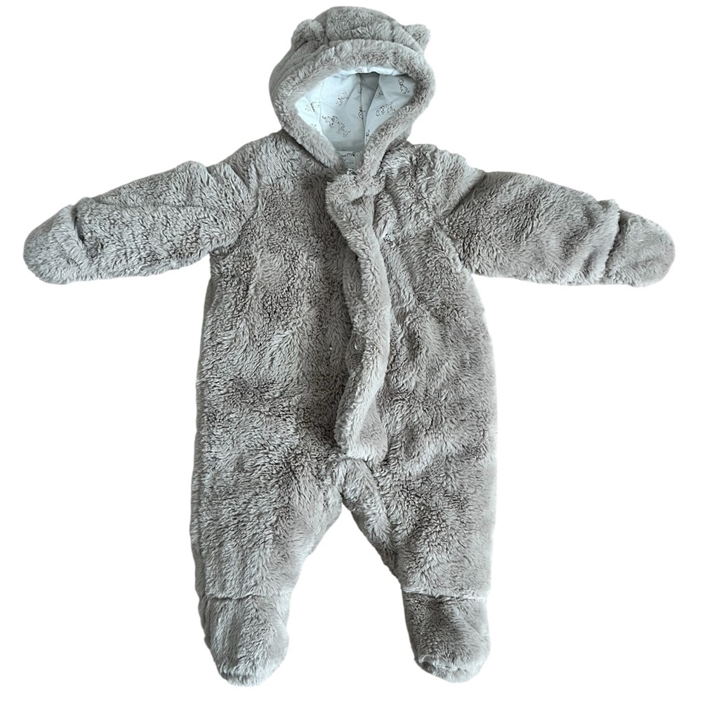 Adorable Gray Plush Kids Footie